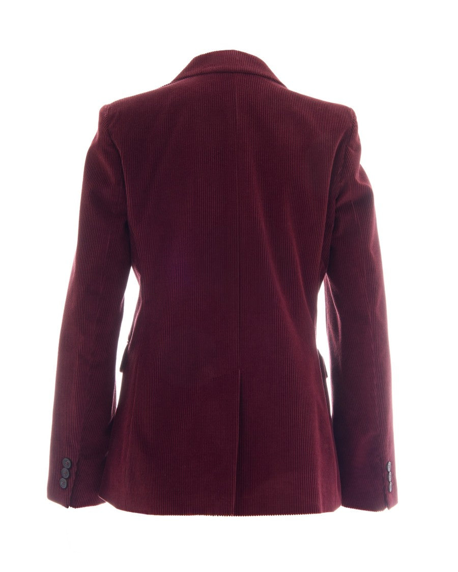 Max Mara Katanga Double-Breasted Padded Shoulder Corduroy Blazer