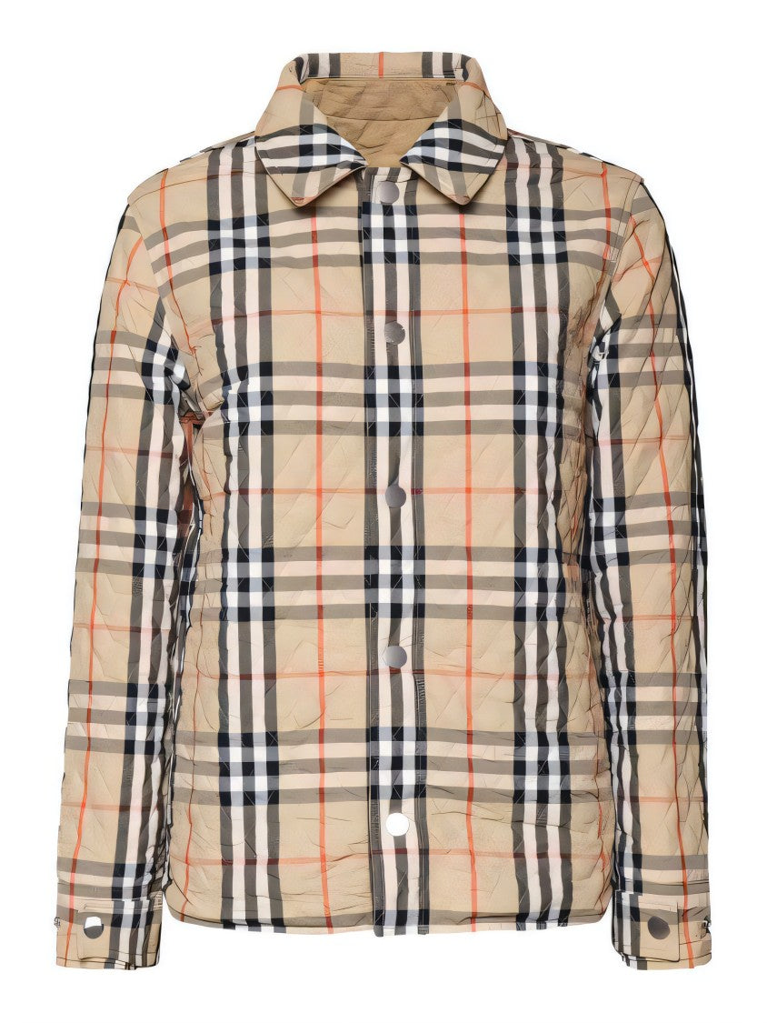 Burberry Classic Button-Up Quilted Jacket With Textured Pattern
