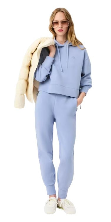 Lacoste Cropped Double-Faced Cotton Lacoste Hoodie