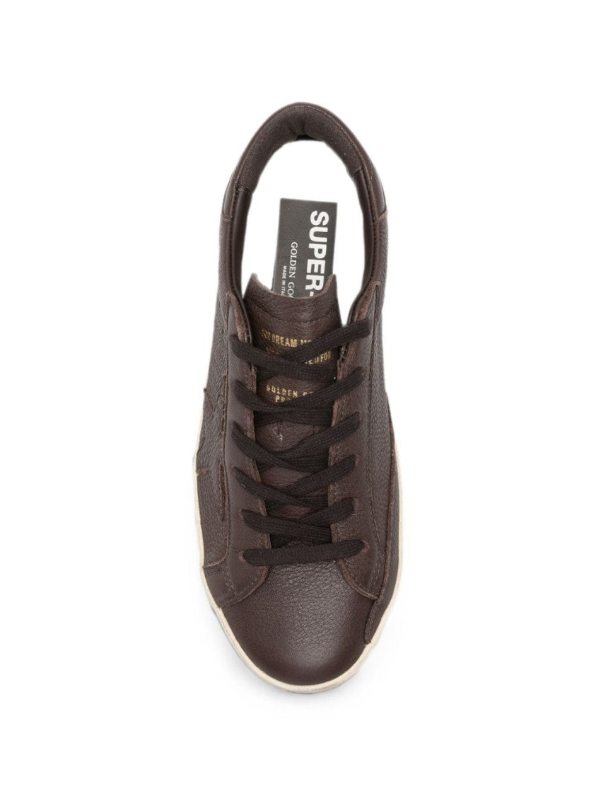 Golden Goose Brown Low-Top Leather Star Detail Sneakers