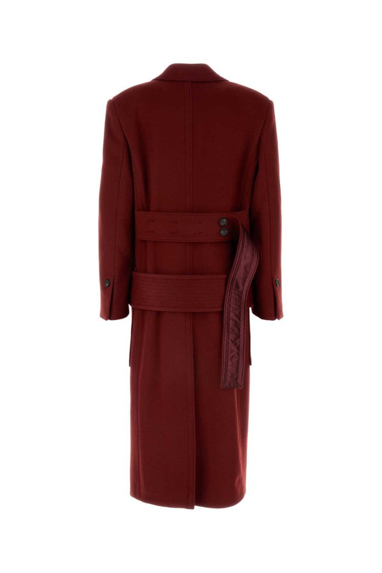 Salvatore Ferragamo Tiziano Red Wool Blend Coat