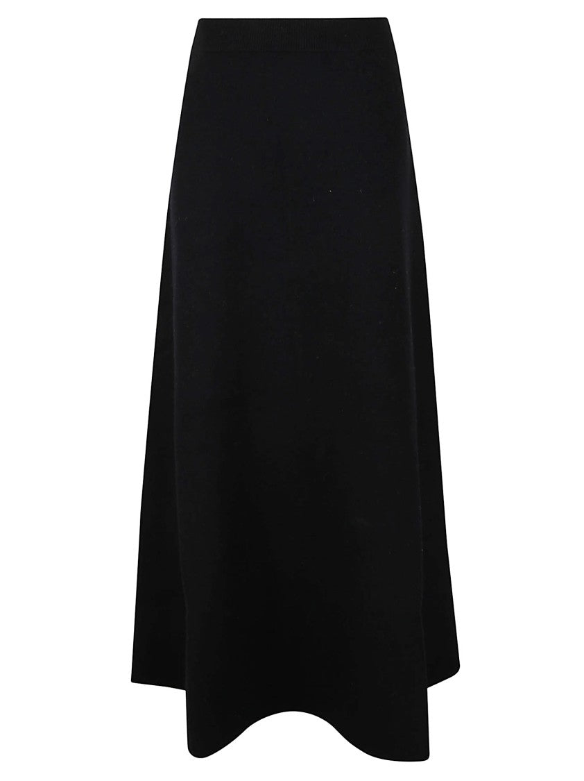Max Mara Classic A-Line Black Skirt With Fluid Design
