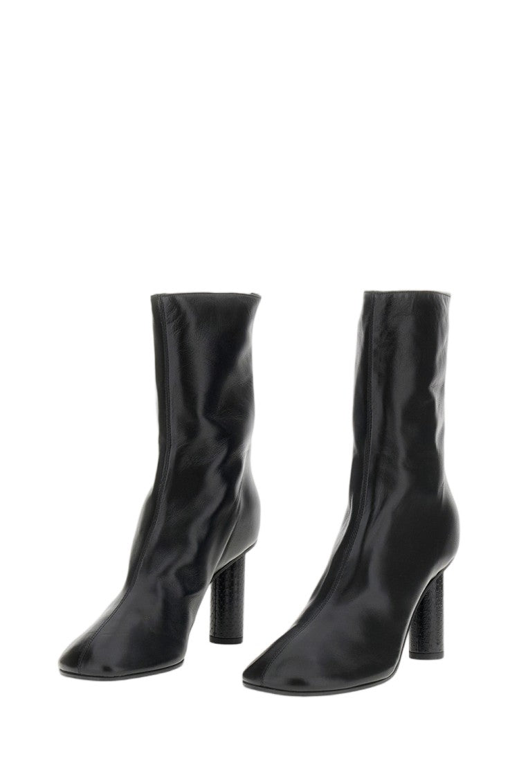 Paris Texas Black Alice Python-Print Nappa Leather Ankle Boots
