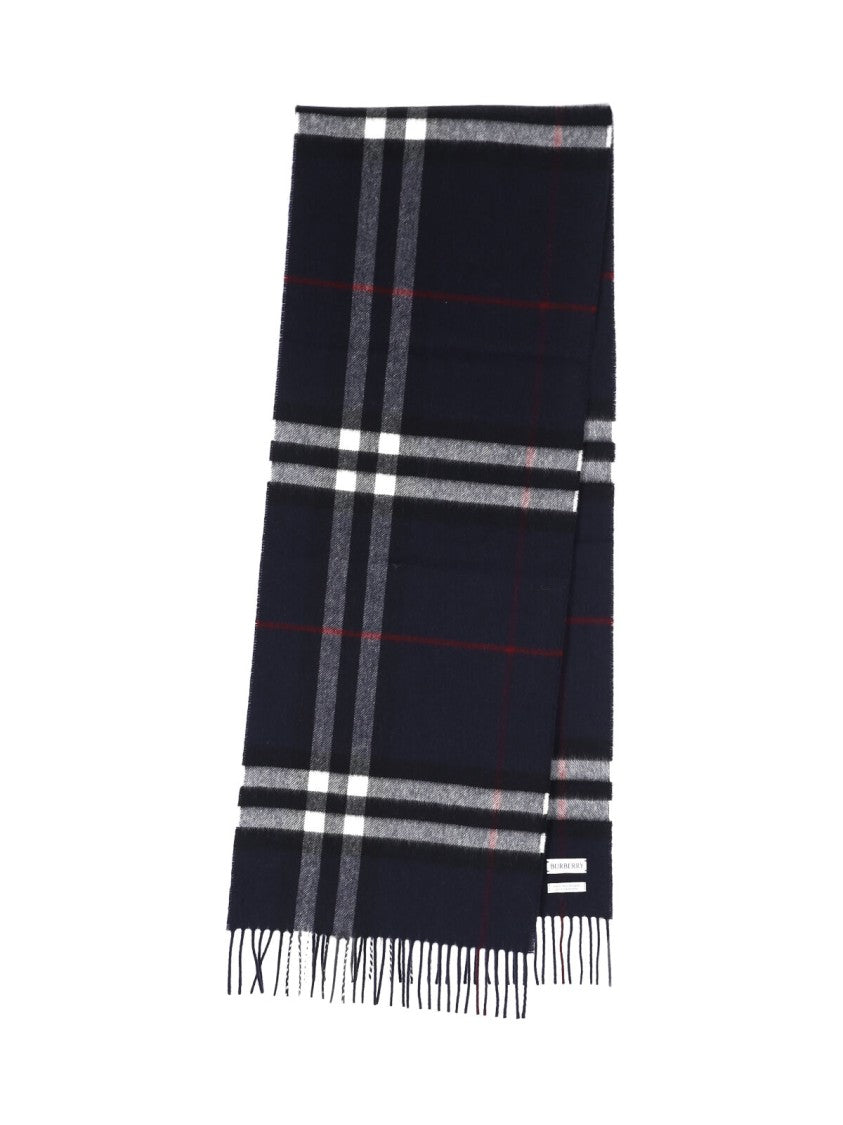 Burberry "Check" Scarf, In Black Brushed Cashmere