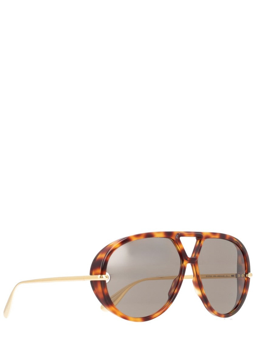 Bottega Veneta Classic Aviator-Style Tortoiseshell Sunglasses