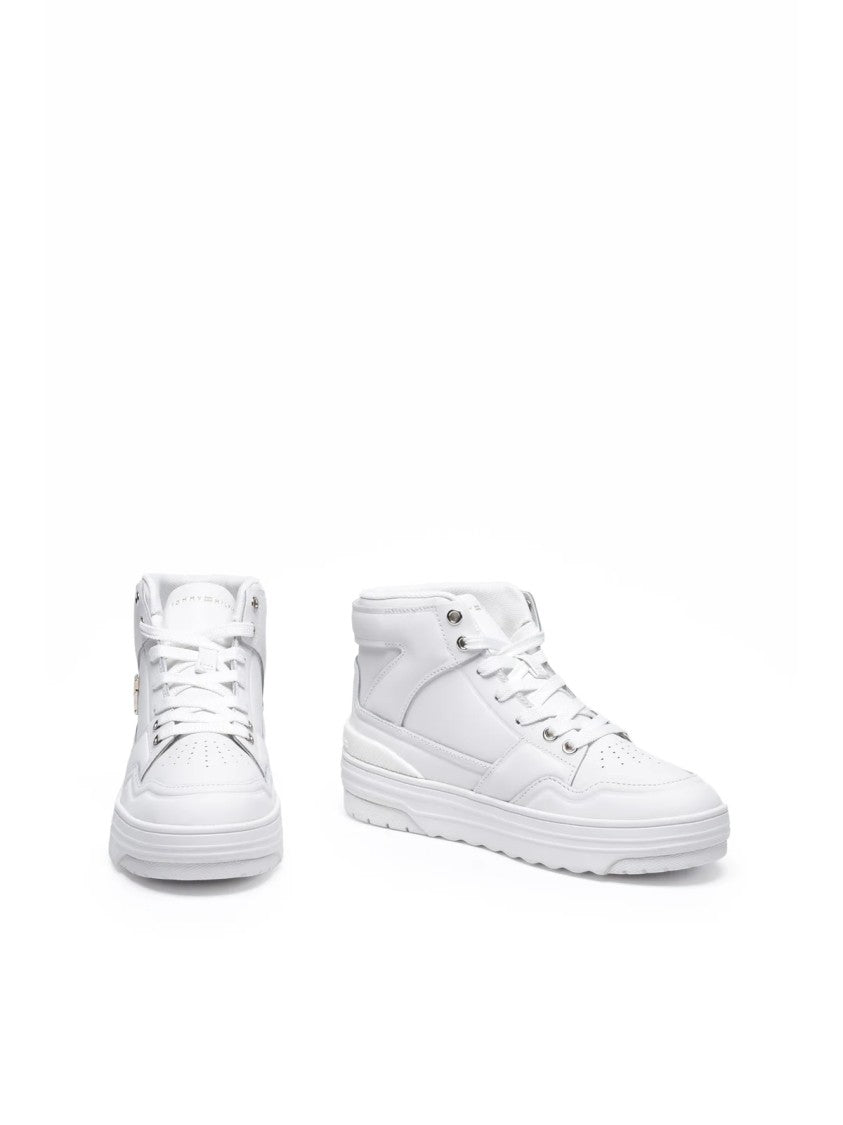 Tommy Hilfiger White High-Top Leather Sneakers