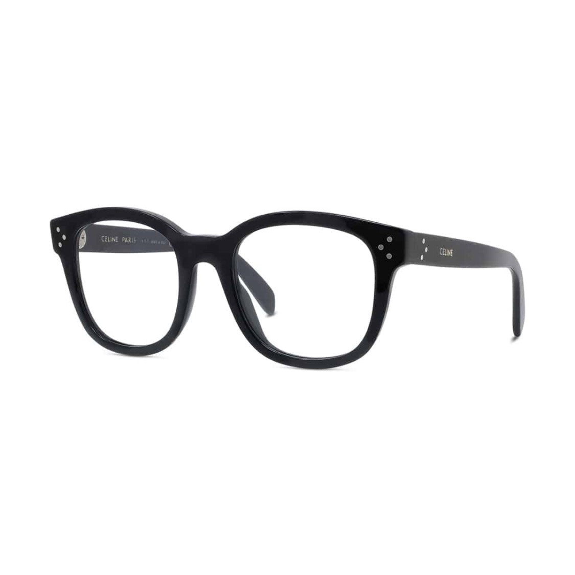 Celine Cl50098i Thick Rectangular Frame Eyeglasses With Silver Dot Accents