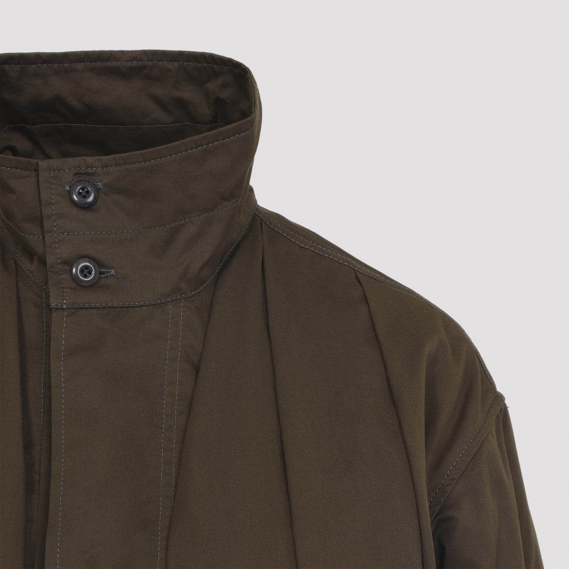 Lemaire Bronze Brown Cotton Soft Pleated Blouson