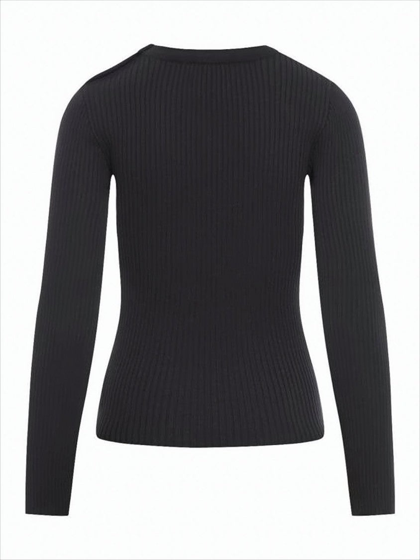 Courrèges Fitted Ribbed Sweater With Round Neckline