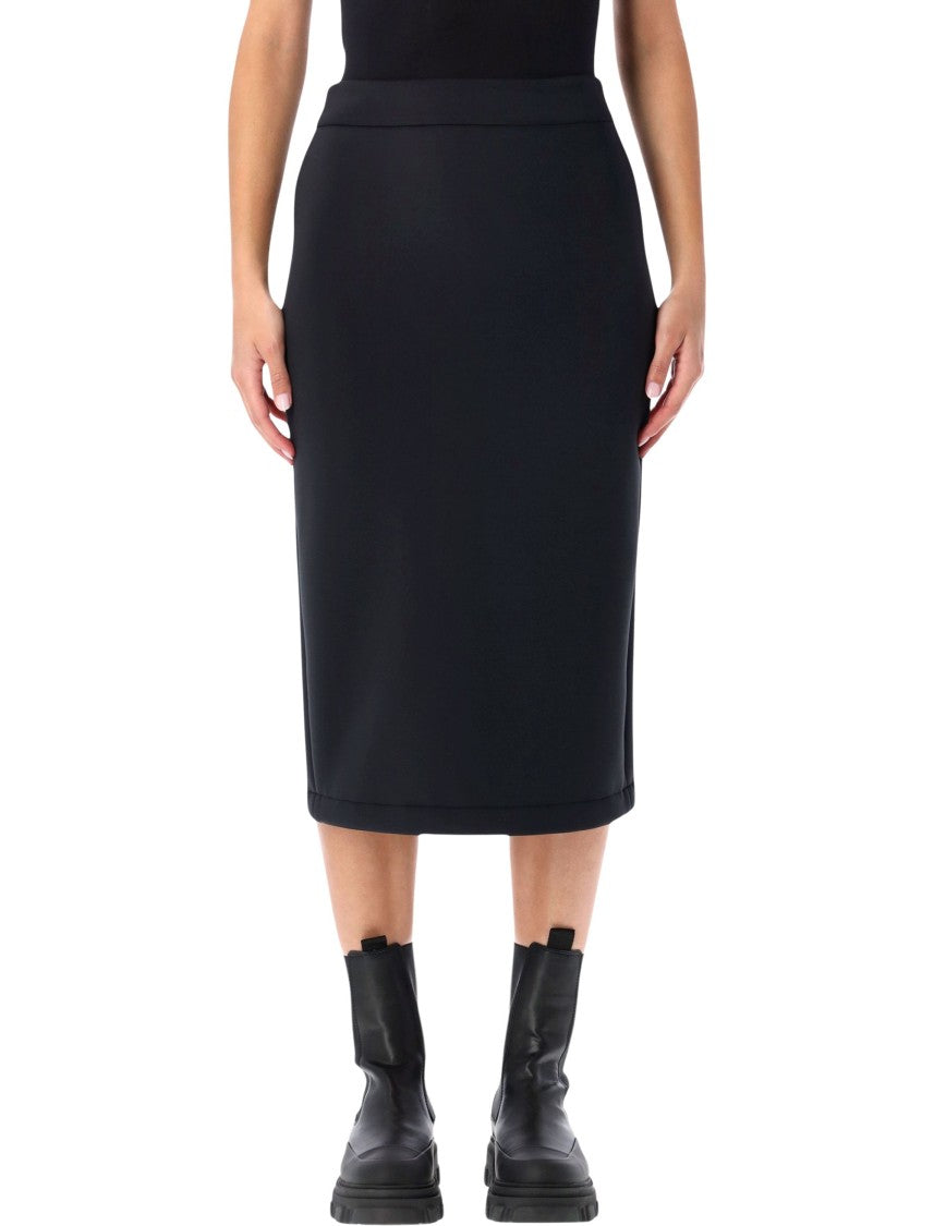 Moncler X Edward Enninful Futuristic Black Neoprene Midi Skirt