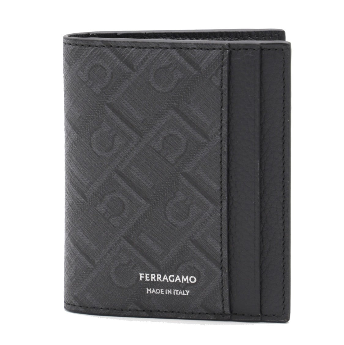 Ferragamo Bi-Fold Cardholder With Textured Logo Pattern