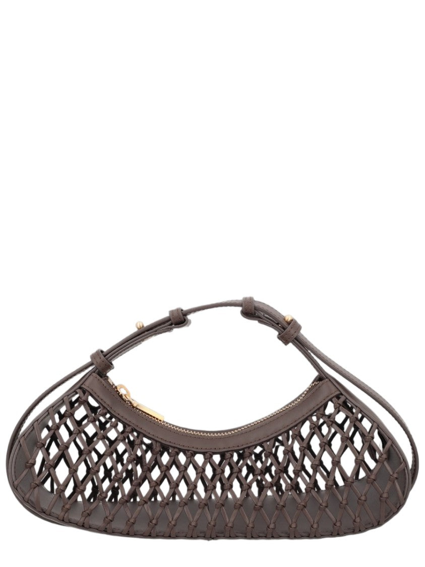 Cult Gaia Open Lattice Crescent Handbag With Adjustable Strap