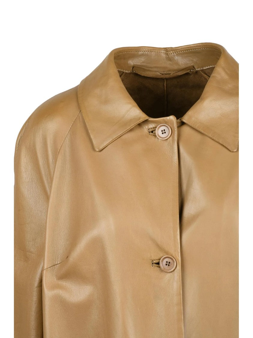 Salvatore Santoro Grey Leather Duster Coat