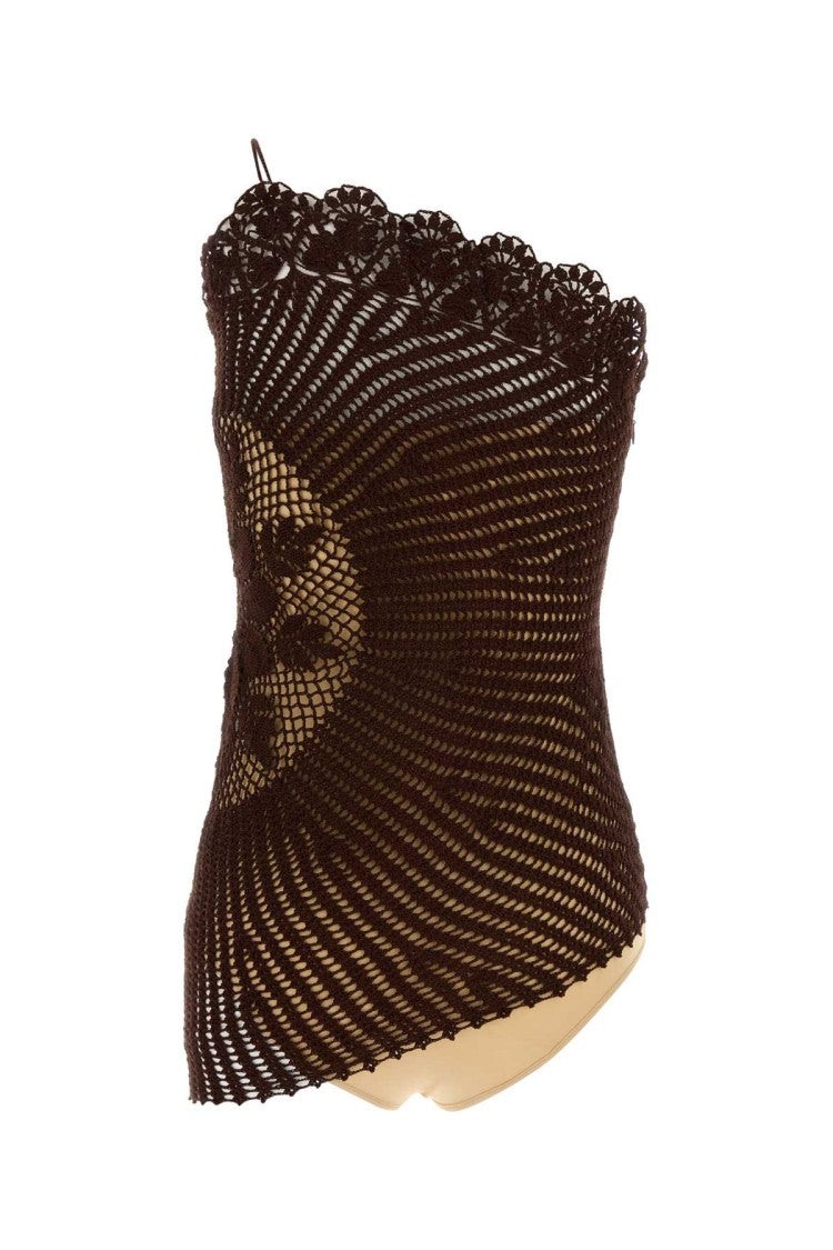 Magda Butrym Brown Crochet Top