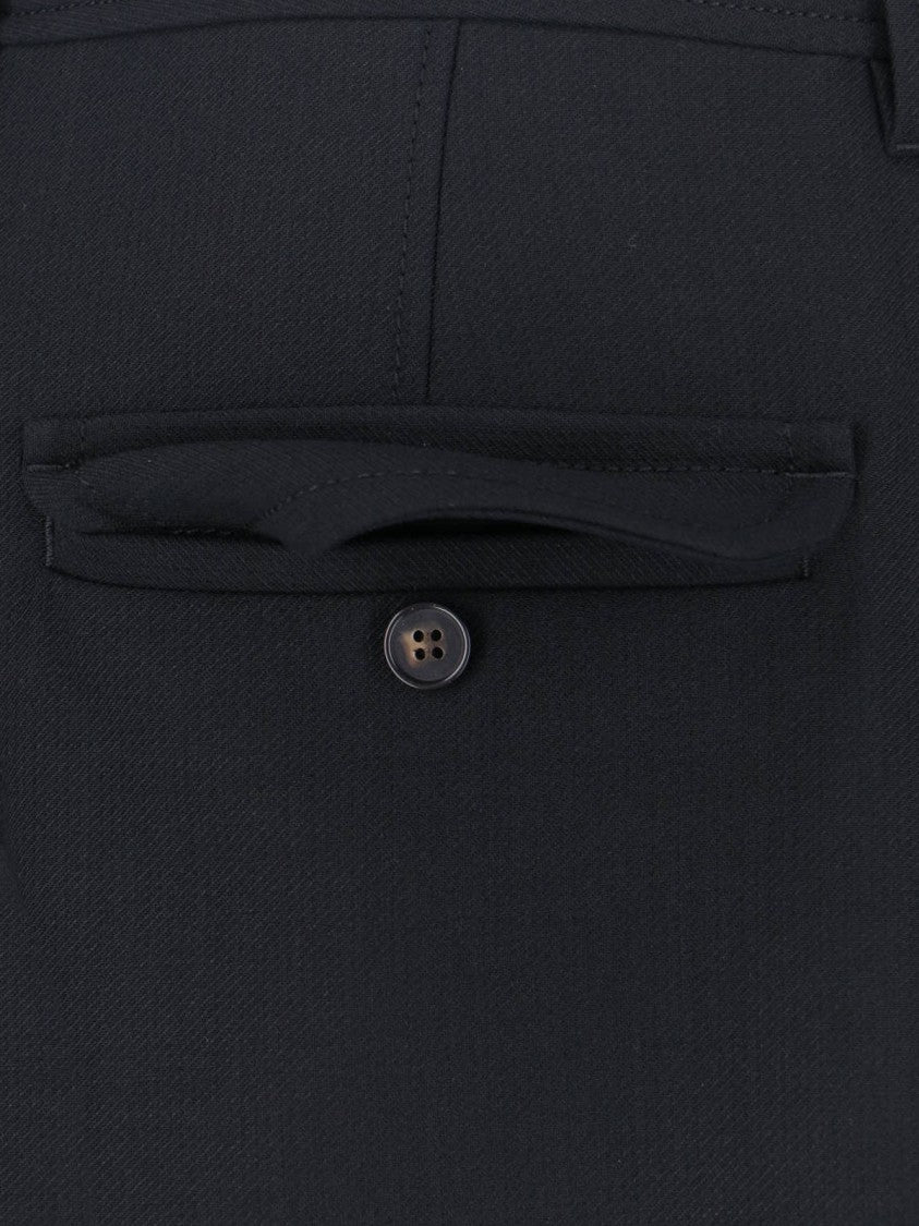 Filippa K Black Blaire Cropped Tailored Wool Trousers