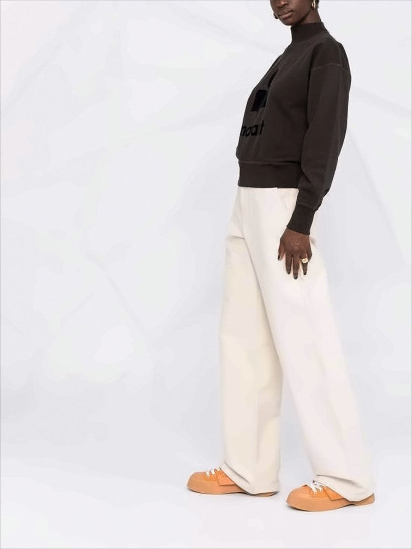 Isabel Marant Long-Sleeve Top With High Neckline And Bold Logo