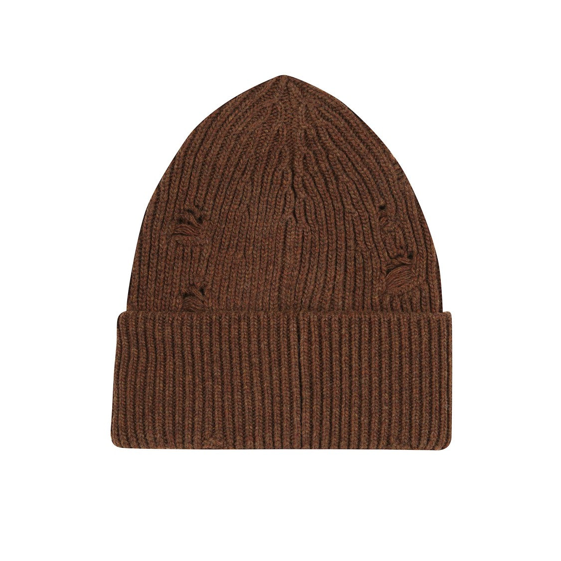 Mm6 By Maison Margiela Ribbed Knit Beanie With Distressed Details