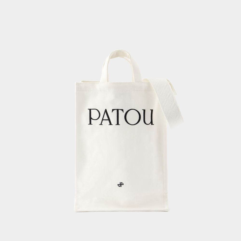 Patou Vertical Shopper Bag - Cotton - White