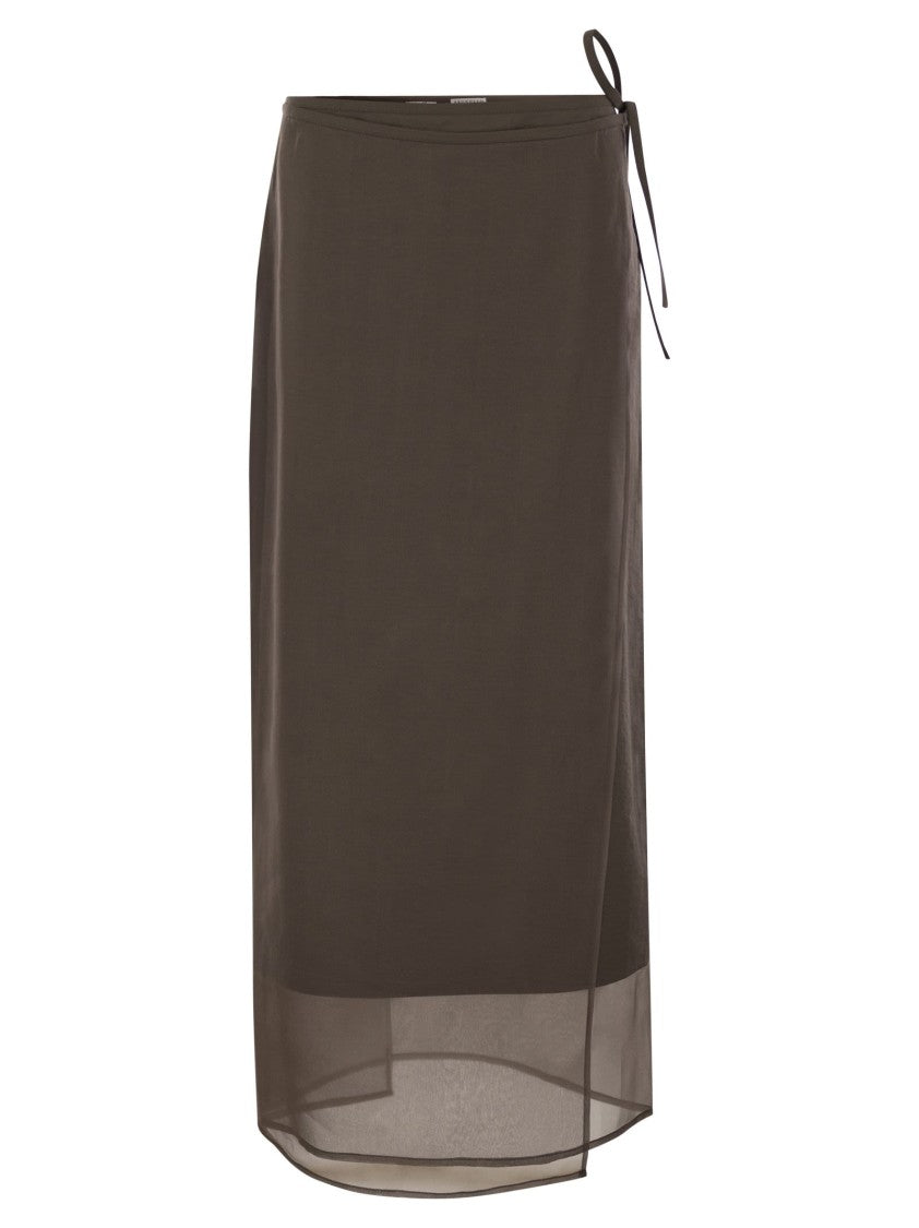 Brunello Cucinelli Fluid Skirt In Cotton Blend