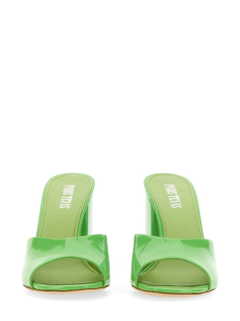 Paris Texas Anja Open-Toe Green Patent Leather Mules