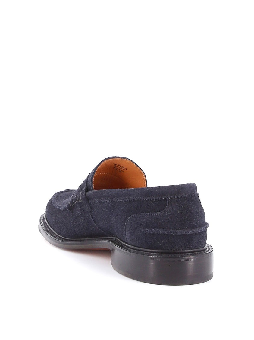 Tricker's Ocean Blue Suede Moccasin Loafers
