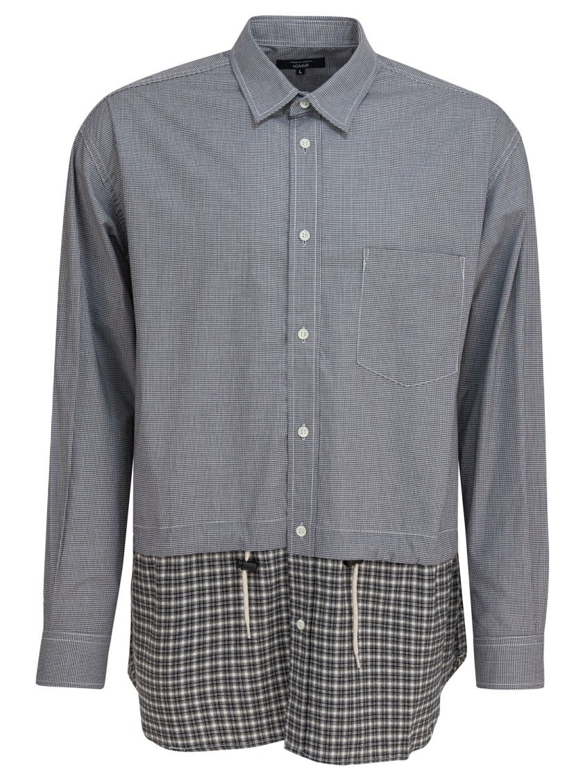 Comme Des Garçons Check-Weave Cotton Shirt With Adjustable Drawstring And Patch Pocket