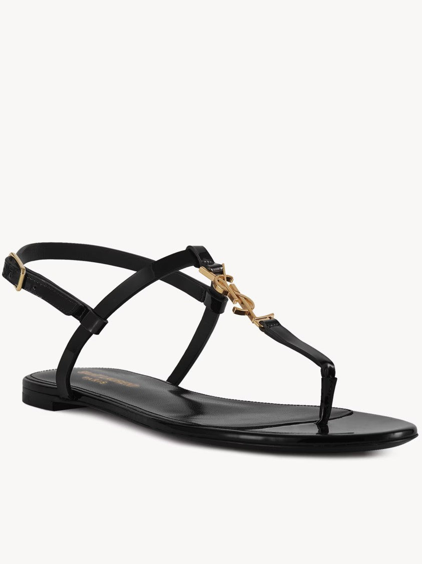 Saint Laurent Black Sandali Piatti Cassandra Sandals
