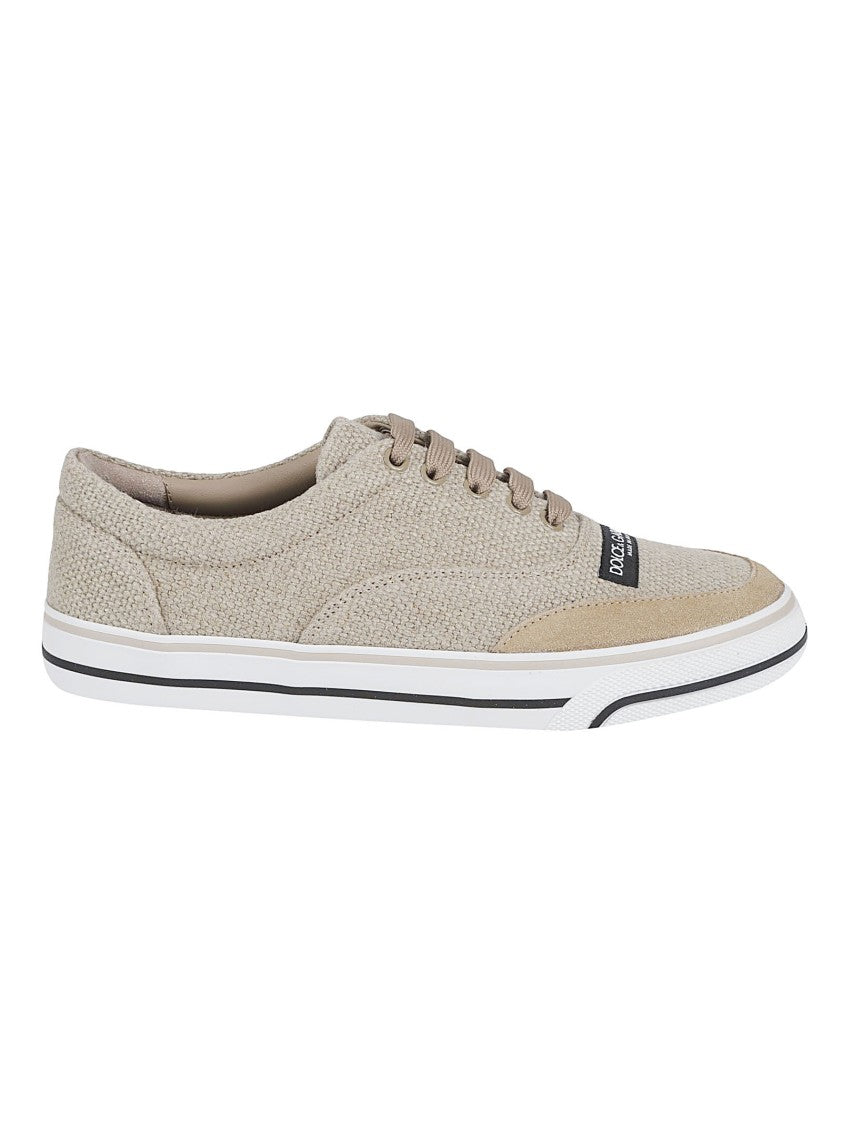 Dolce & Gabbana Textured Fabric And Suede Low-Top Sneakers