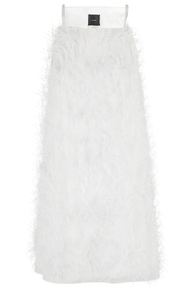 Pinko Mini Dress With All-Over Feather Detail