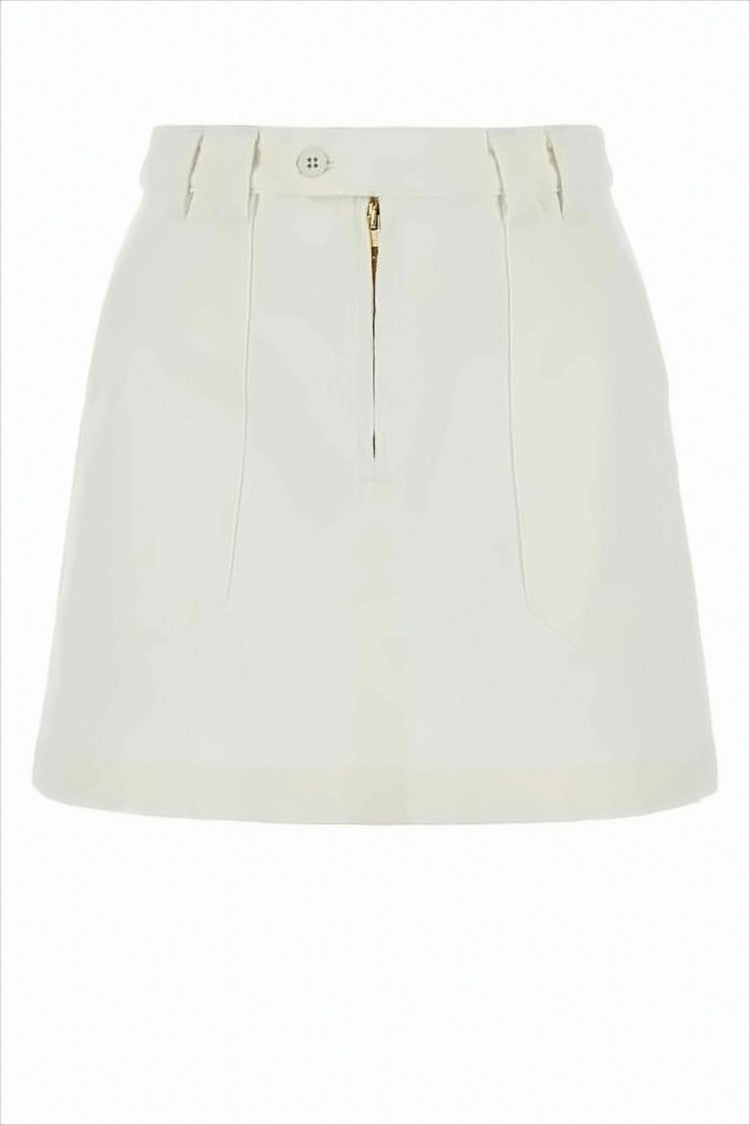 A.P.C. White Cotton Short Skirt