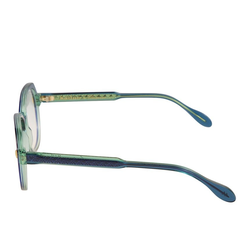 Kador Aida Glamour Translucent Blue-Green Cat-Eye Kador Eyeglasses