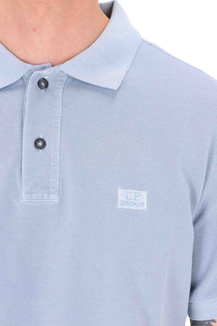 C.P. Company Light Blue Gauge 24 Cotton Piquet Polo Shirt