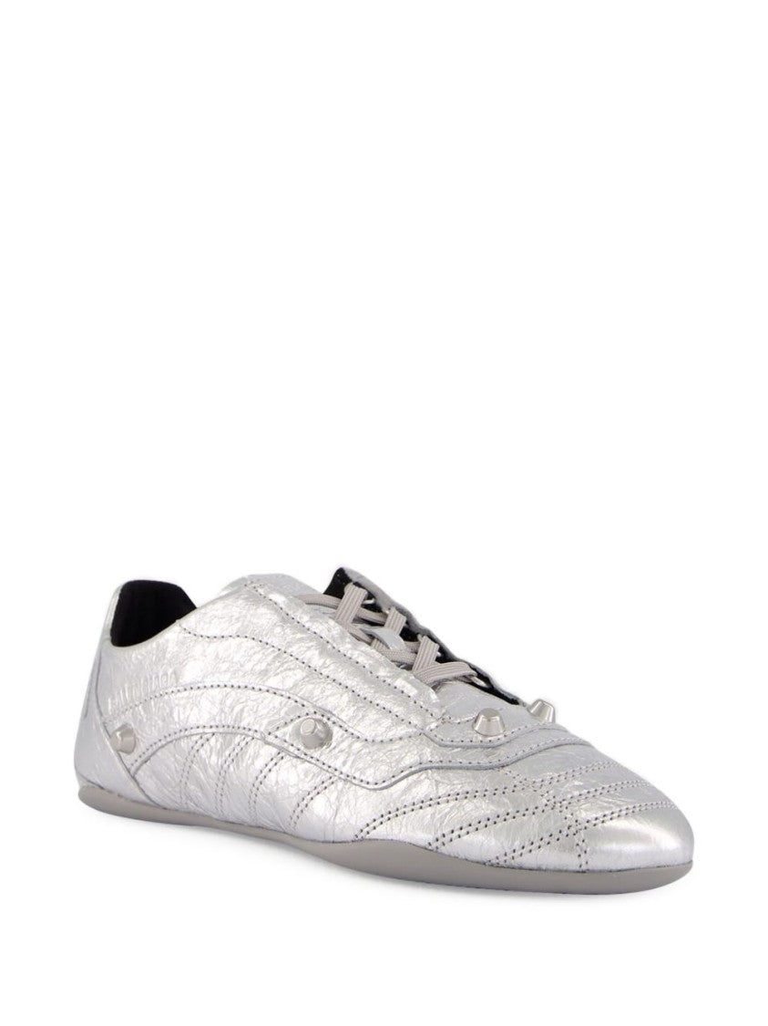 Balenciaga Silver City Metallic Minimalist Aesthetic Sneakers