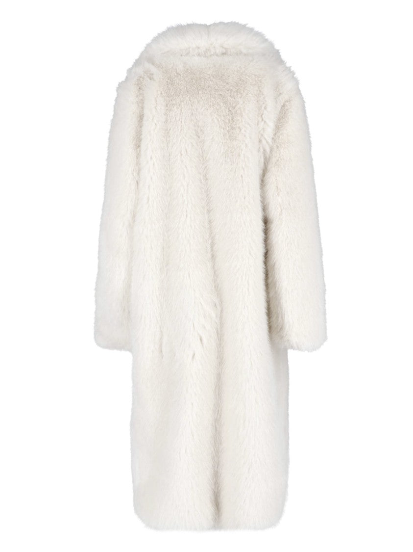 Dondup Mid-Length Eco-Fur Coat With Silver Hardware