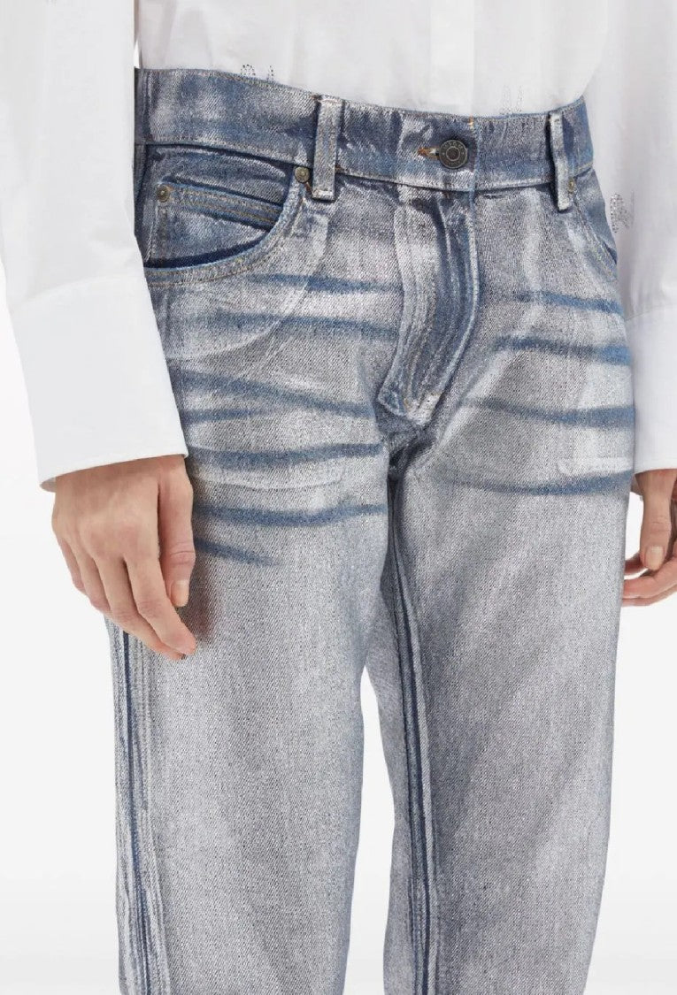 Msgm Straight-Leg Trousers With Finish