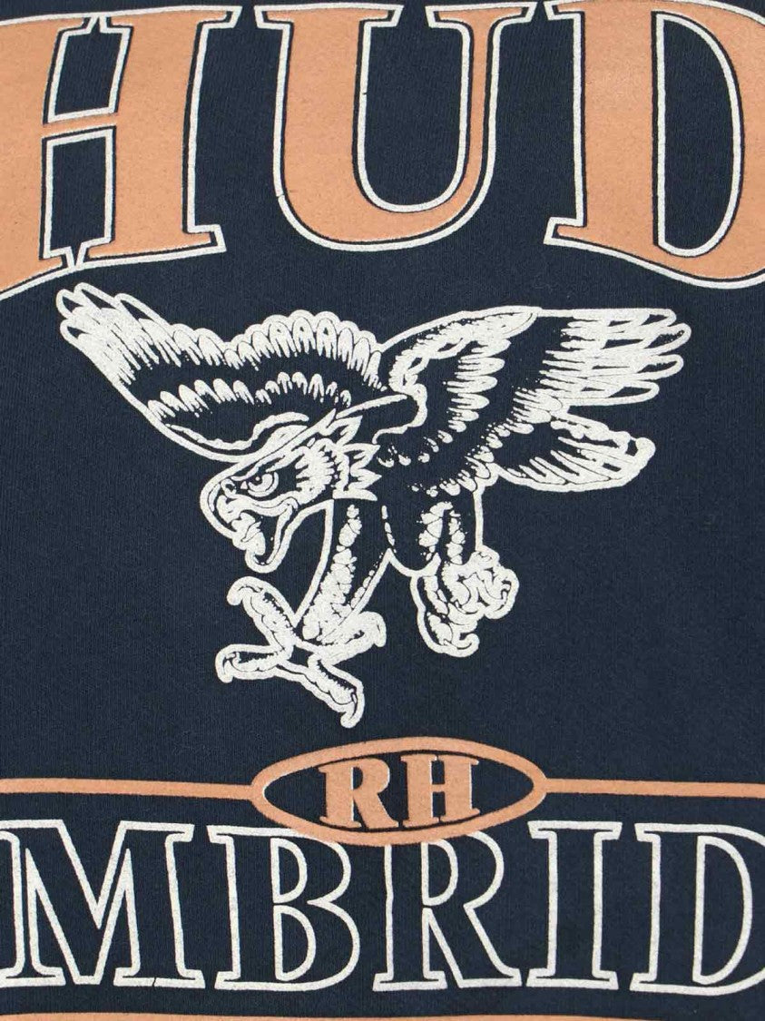 Rhude Black Cotton Jersey Hoodie With Multicolor Logo