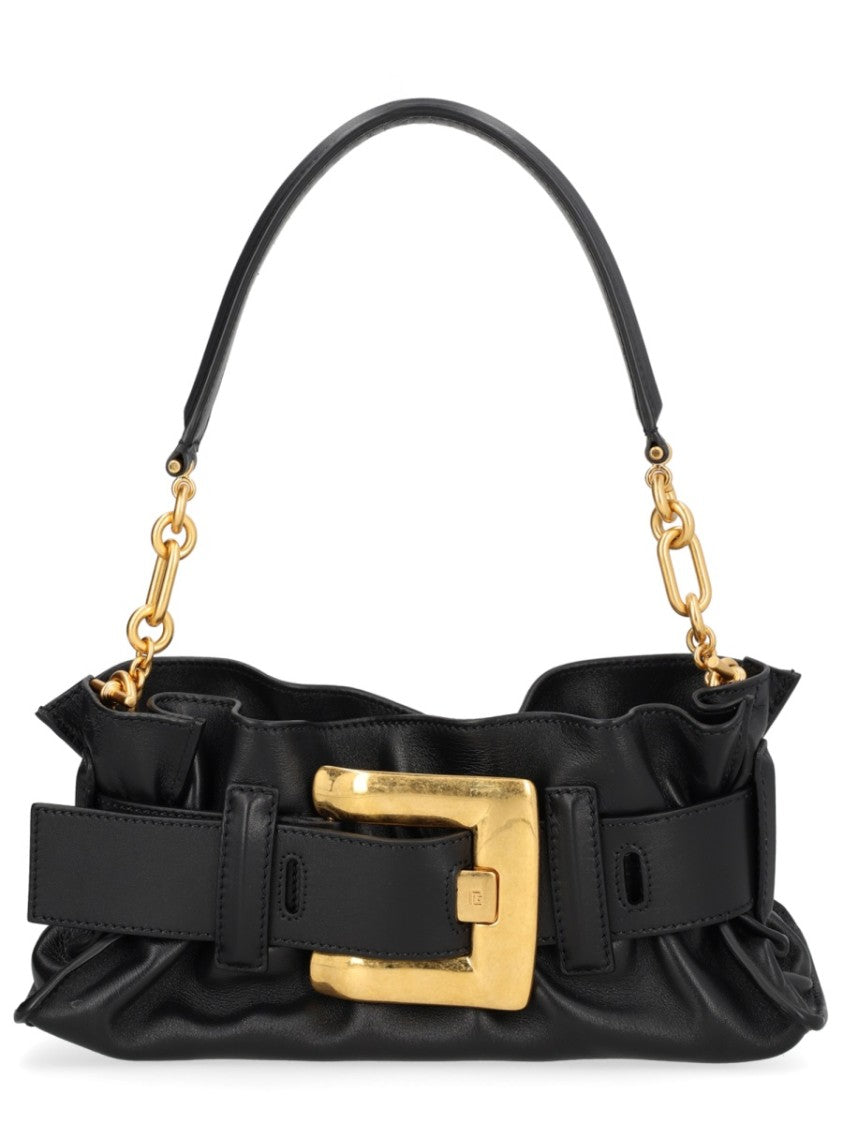 Balmain Mini Anthem Gathered Wide Belt Bag