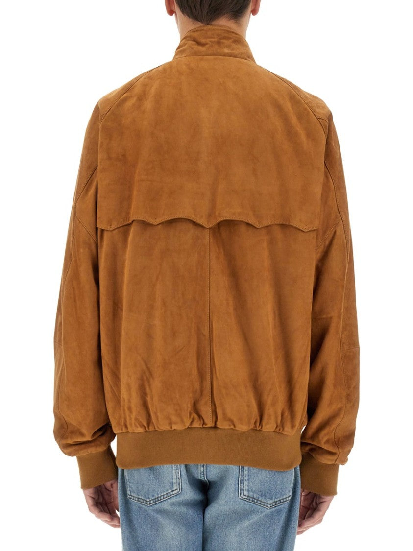 Baracuta Warm Brown Suede Tartan Jacket