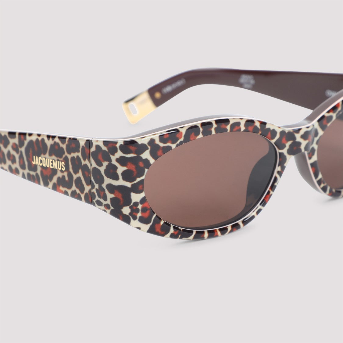 Jacquemus Eyewear Leopard Brown Acetate Ovalo Sunglasses