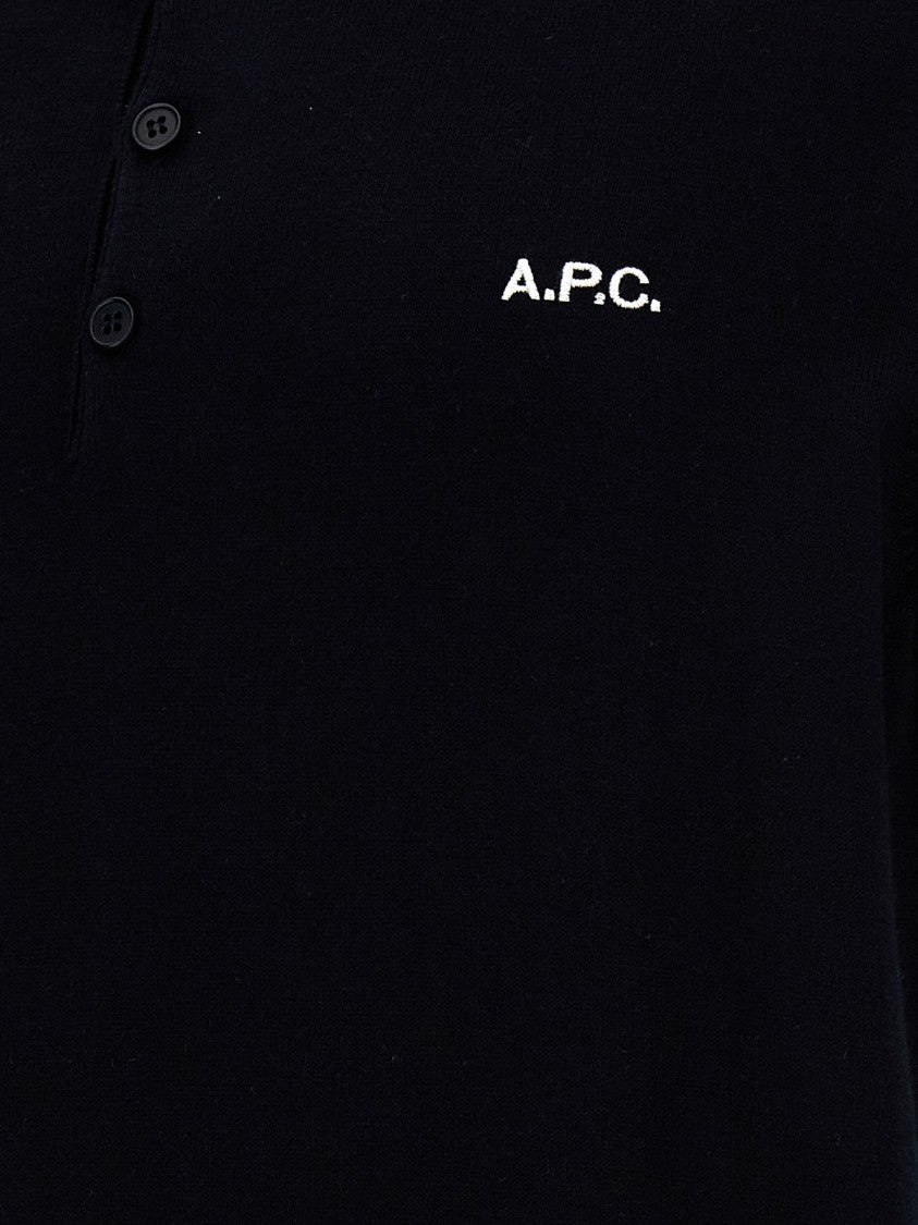 A.P.C. Short-Sleeve Polo Shirt With Ribbed Collar