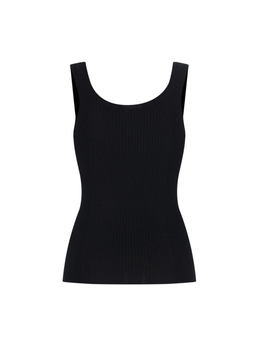 6397 Ribbed Knit Tank Top – Black