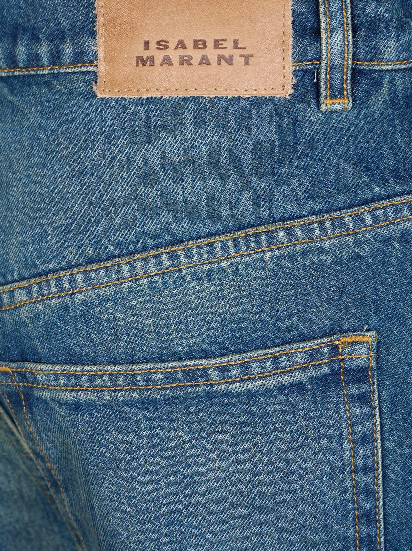 Isabel Marant Dromie-Gz Mid-Blue Straight-Leg Jeans