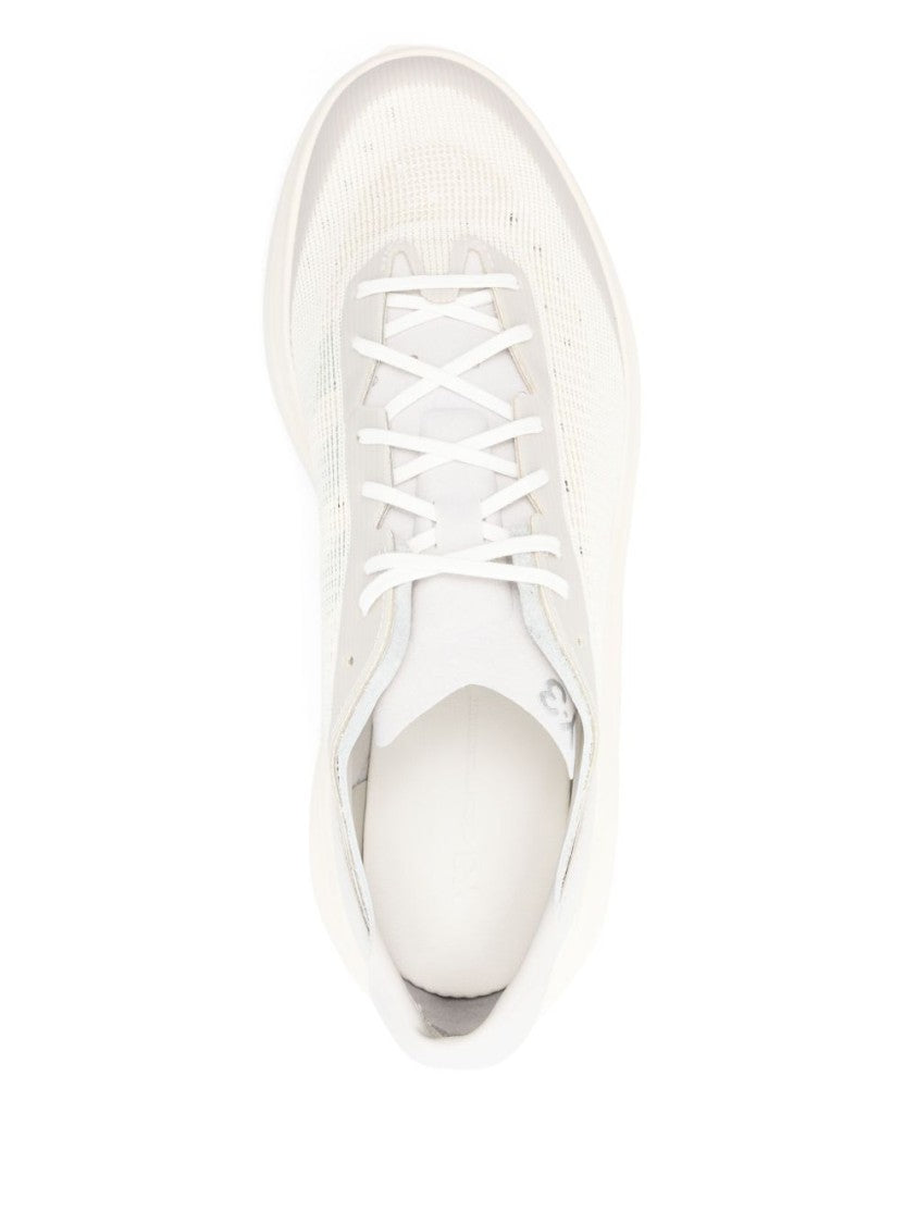 Y-3 Ecru Flatform Sneakers With Raised Logo Detail