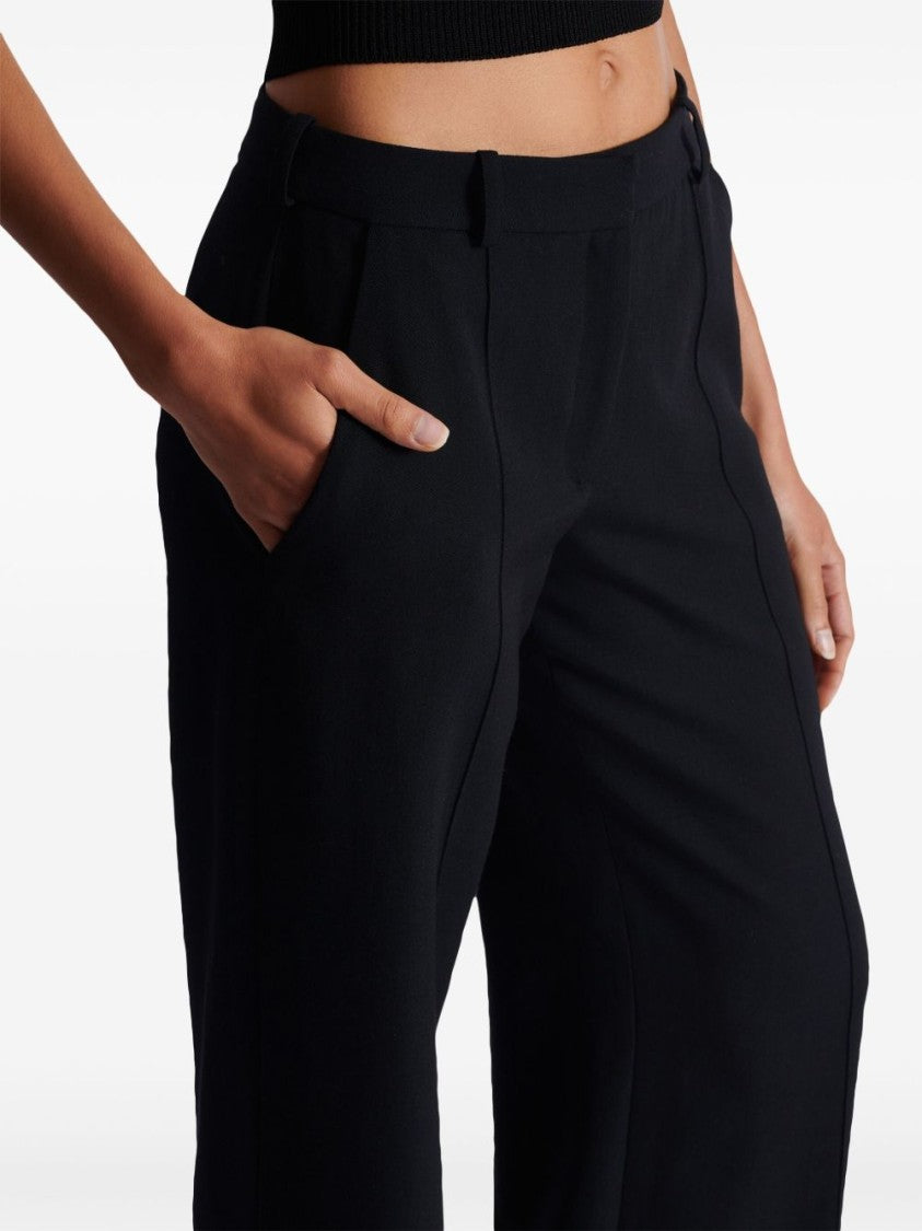 Balmain Black Lambs Wool Straight Leg Trousers