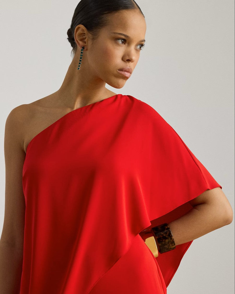 Lauren Ralph Lauren Red Silky Georgette Jumpsuit