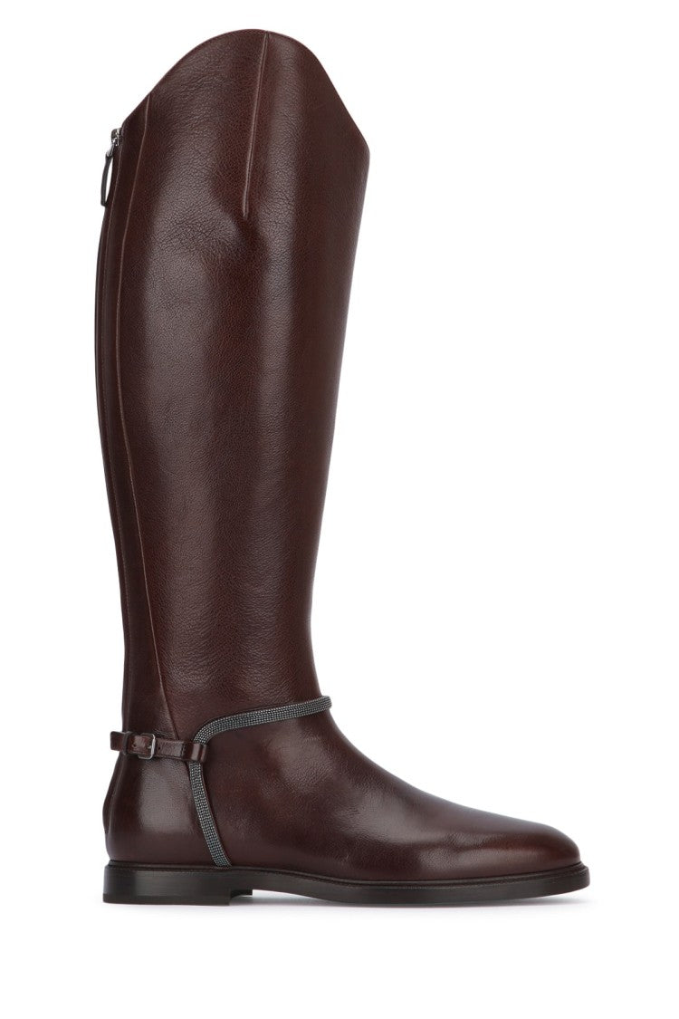 Brunello Cucinelli Sleek Tall Leather Boots