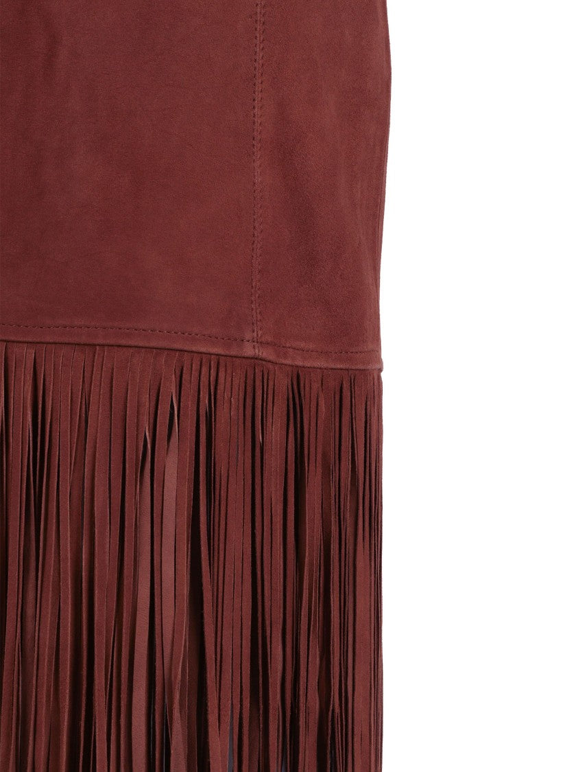 Ermanno Scervino Fringe Goat Leather Mini Skirt