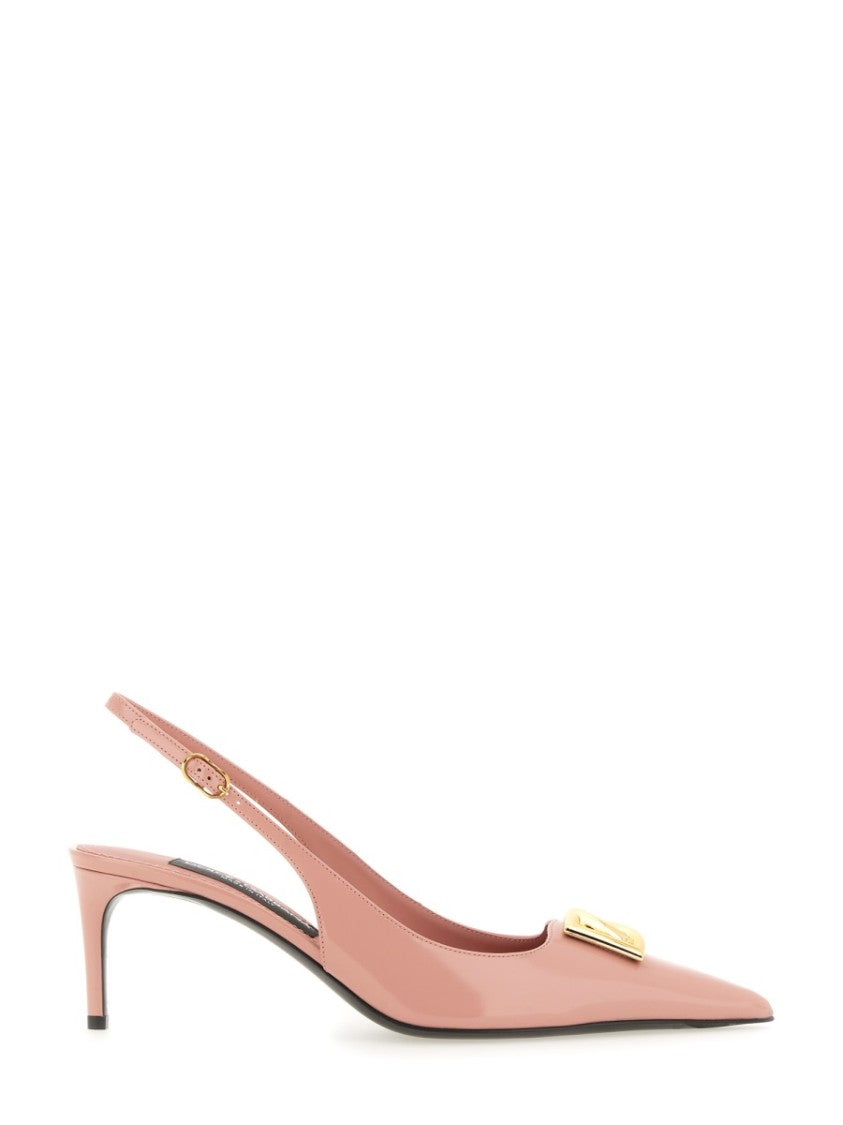 Dolce & Gabbana Pointed Toe Leather Slingback