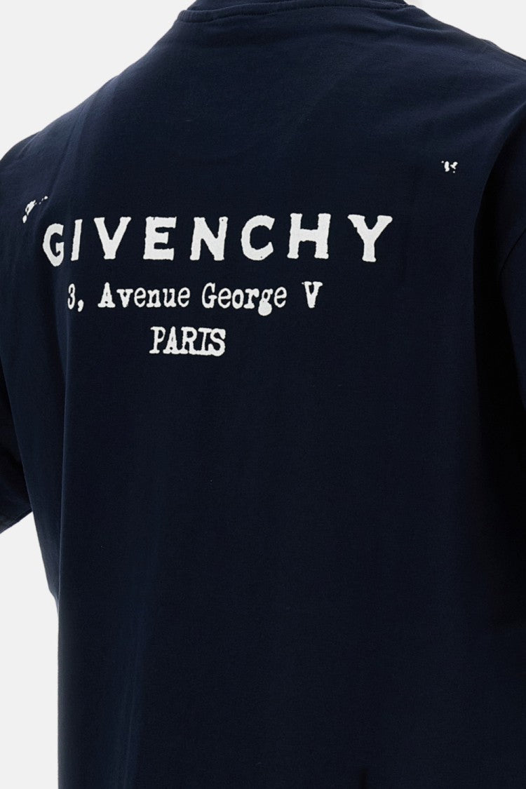 Givenchy Crewneck Cotton T-Shirt With Striking Back Print