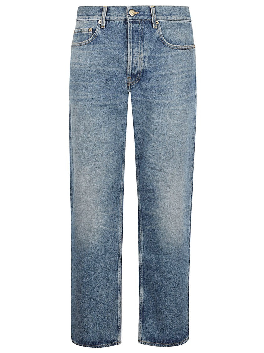 Golden Goose Light Blue Straight-Fit Jeans With Concealed Fastening